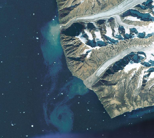 melting glacier satellite image